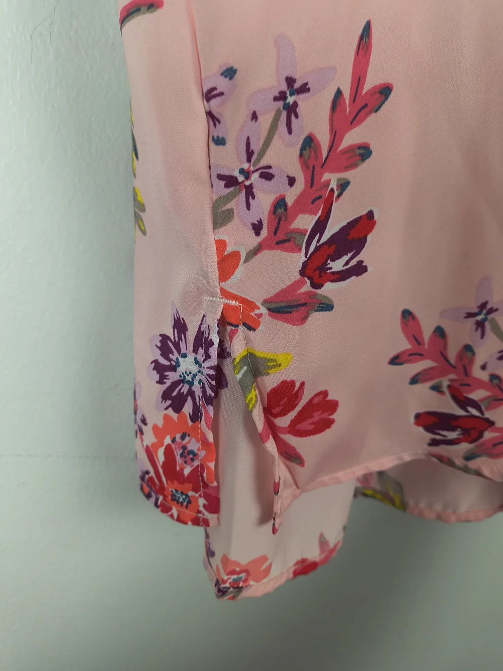 Terra & Sky Top Women's 1X Pink Purple On Off Shoulder Peasant Floral Ruffle